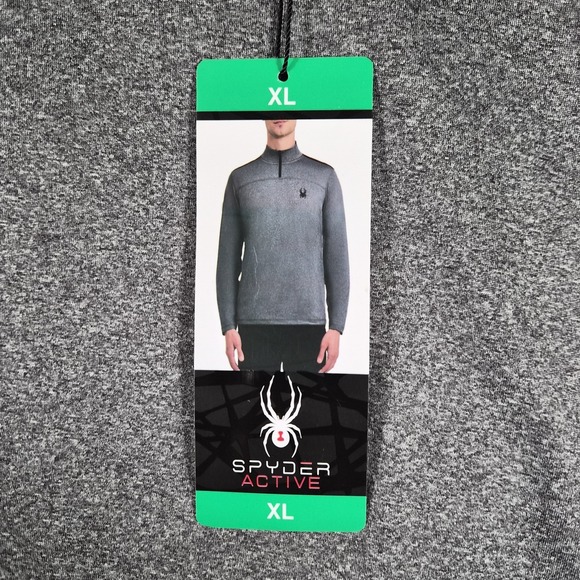 Spyder Active 1/4 Zip Pullover Mens XL Gray Stretch Athletic Performance ProWeb - Picture 5 of 11